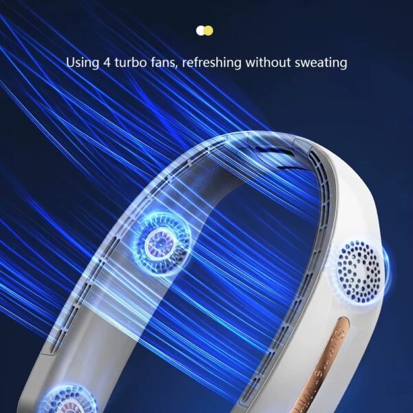 Hanging Neck Electric Fan USB Folding Leafless
