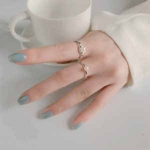 Women’s Sterling Silver Pearl Ring