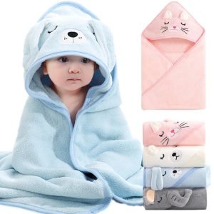 Cartoon Animal Baby Bath Towels Soft Newborn Hooded