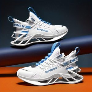 Trendy Letter Print Breathable Mesh Lace-up Blade Sneakers