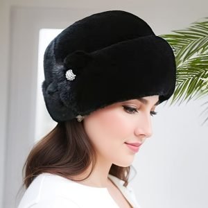 Women’s Cozy Faux Fur Beanie – Thick, Warm Winter Hat With Ear Flaps