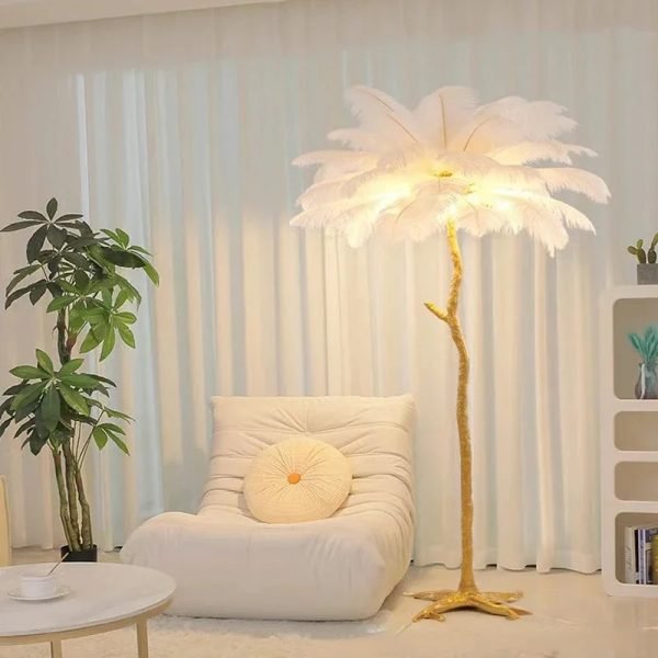 Feather Floor Lamp Living Room Bedroom Light Luxury Ostrich Ins Decorative