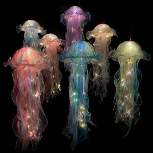 Jellyfish Night Light Lamp Portable Flower Lamp Girl Room Atmosphere