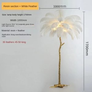 Feather Floor Lamp Living Room Bedroom Light Luxury Ostrich Ins Decorative