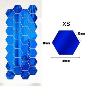 1/60pcs Hexagon Mirror Sticker 3D Mirror Acrylic Wall Stickers