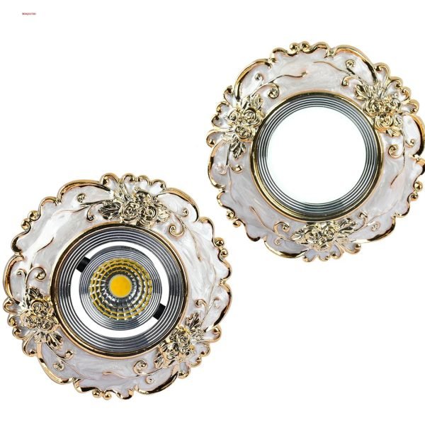 Art Deco Resin Golden Flower Pattern Cob Led Downlight 3W 5W 7W