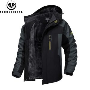 New Winter Men Outwear Fleece Warm Removable Hooded Jacket
