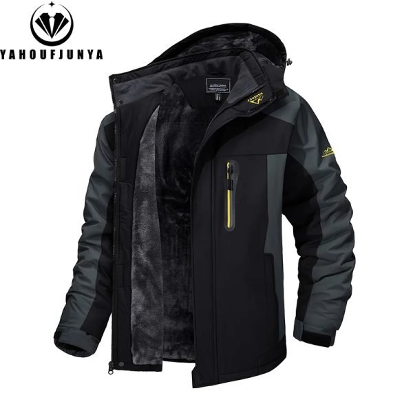 New Winter Men Outwear Fleece Warm Removable Hooded Jacket