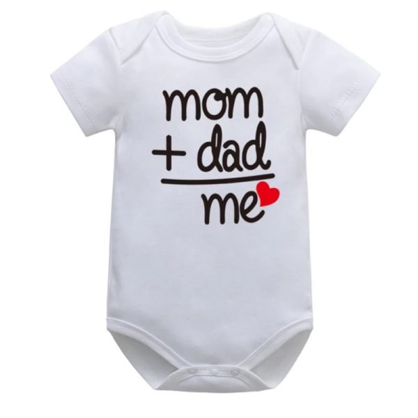 Baby Boys Girls Romper Cotton Short Sleeve Letter Print I Love Mom § Dad