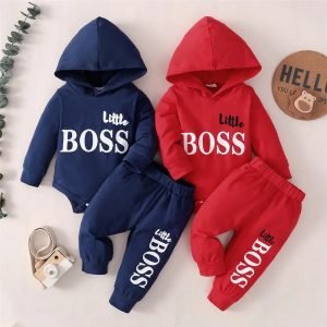 0-24 Months Newborn Baby Boy 2PCS Clothes Set Letter print Long Sleeve Hoodie