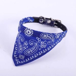 Pet Dog Neck Scarf Puppy Cat Dog Collar Bandana Collar Scarf with Leather