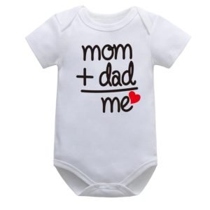 Baby Boys Girls Romper Cotton Short Sleeve Letter Print I Love Mom § Dad
