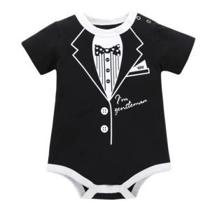 Newborn Baby Clothing Summer Gentleman Rompers 0-12M Infnat Boys Cotton