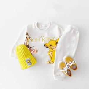 Mickey Mouse Printed Sweatshirts Sets Child New Style O-neck Hoodies +Trousers Baby