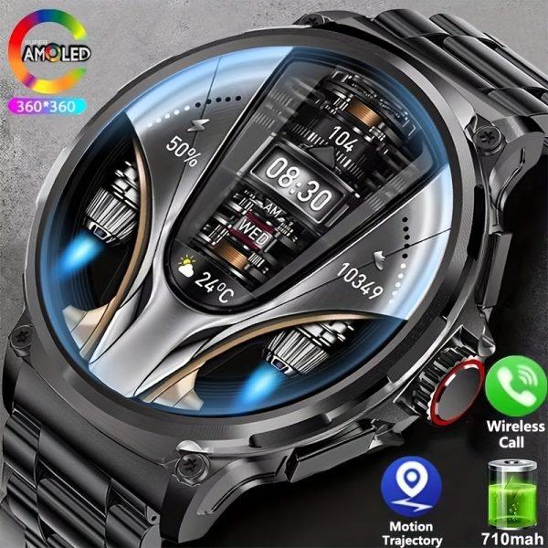 Paearofero Men's Smartwatch - Wireless Calling, 710mAh Battery, Fitness Tracker