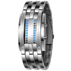 BINBOND Trendy LED Dual Line Binary Fashion Electronic Watch For Men And Women