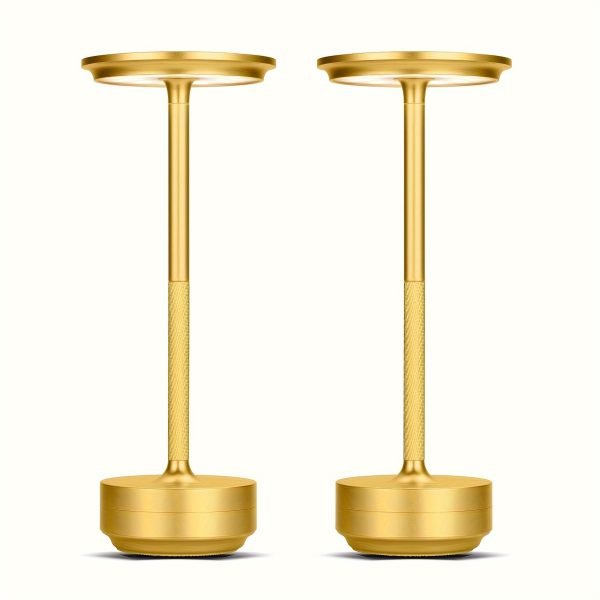 Modern LED Table Lamp Set, 3-Level Dimmable,USB Rechargeable, Touch Control