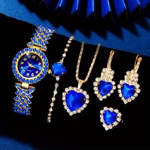 Luxury Rhinestone Quartz Watch Klein Blue Fashion Wrist Watch Synthetic Gem