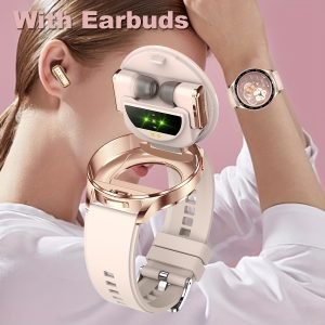 Fitness Smartwatch for Women with Built-in Wireless Earphone, Zinc Alloy, Casual Style
