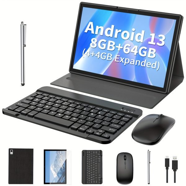 Android Tablet 2 In 1 Tablet, 25.65 Cm Android 13 Tablet 4+2GB, 6+64GB With Keyboard