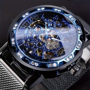 Binbond Elegant Men’s Mechanical Watch With Rhinestone Accents