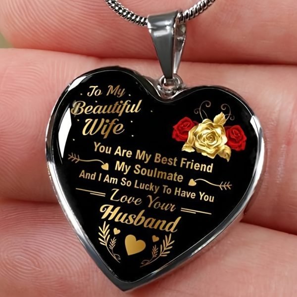 To My Wife You Are My Best Friend I Always Love You Heart Pendant