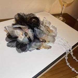 Elegant Black Butterfly Tassel Hair Claw – Large, Sweet Acrylic Hair Accessory