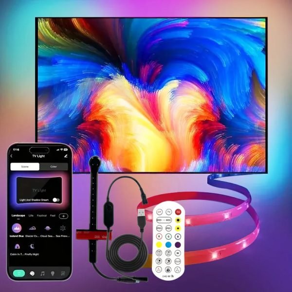 PC/TV Led Backlight RGBIC LED Strip Light with Color Picking Sensor App Control Music Sync