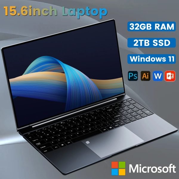 New N5095 Laptop 32GB RAM 2048GB SSD Intel Windows 11 Pro Office pc gaming