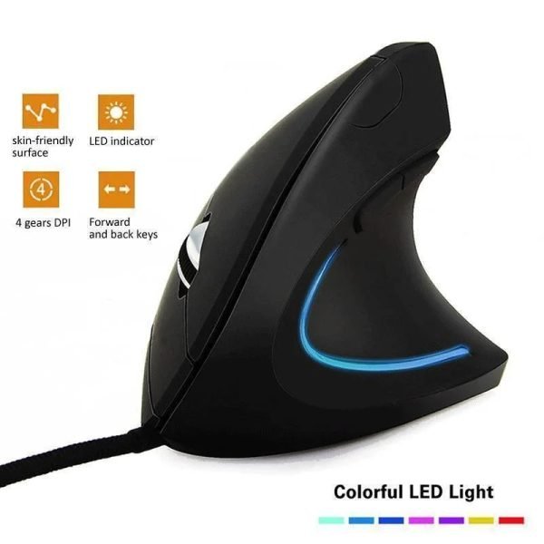 Wired Right Hand Vertical RGB Mouse Ergonomic Gaming Mouse 3200DPI