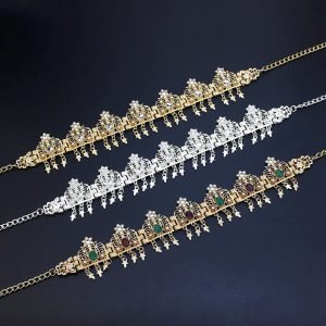 Sunspicems Algeria Tassels Forehead Chain Hairband Bride Crown Hair Chain