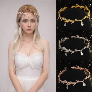 Vintage Fairy Crown Tiaras Crystal Leaves Elf Tiara Bandana Hair Accessories