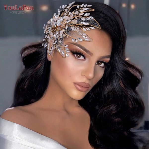 YouLaPan Flower Hair Clip Wedding Rhinestone Bridal Headdress Woman Hairpin