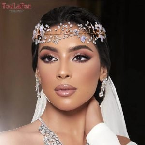 Wedding Forehead Headband for Woman Bride Headpiece Rhinestone