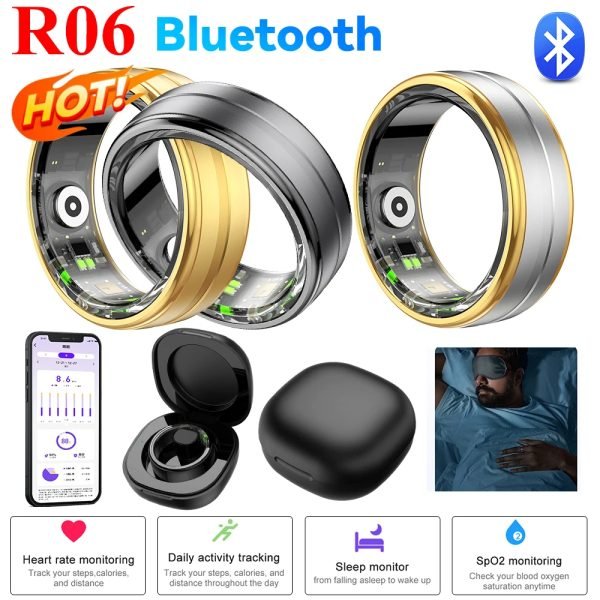 R06 Smart Ring Men Women Heart Rate Blood Oxygen Sleep Health Monitor