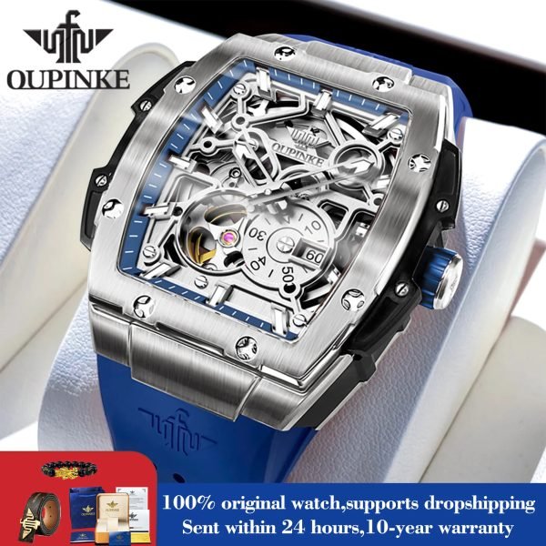 OUPINKE 3213 Hollow Automatic Mechanical Watch For Men Sapphire Mirror