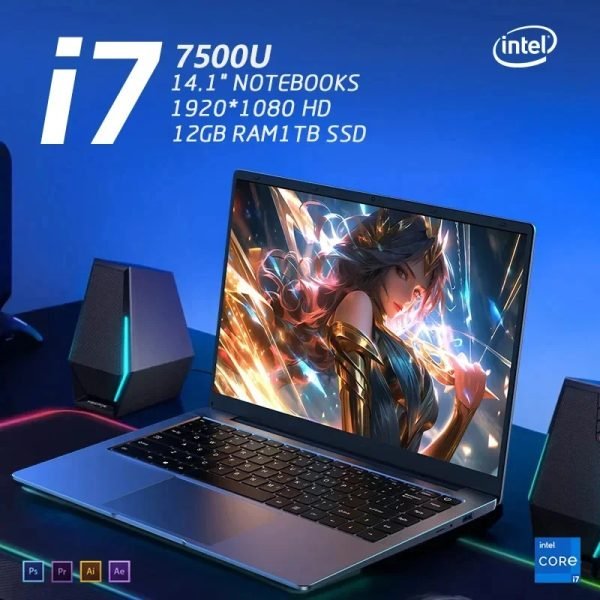 Windows 11 i7 Laptop 14.1" Computer PC 1920*1080 Intel Core i7 7500U