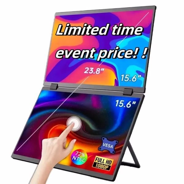 15.6 Inch Dual Screen Portable Monitor 1080P FHD With 360° Flip VESA  External Screen