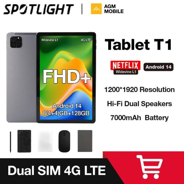 AGM PAD T1 Tablet 10,95 inch 1200*1920 FHD+ Scherm 8GB RAM 128GB ROM 4G