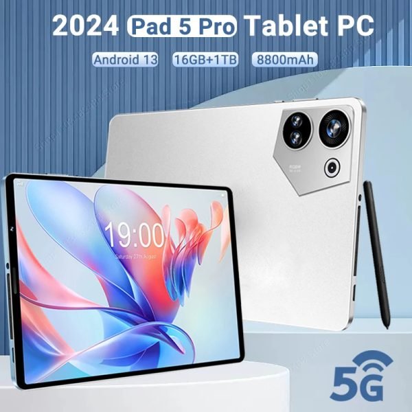 Tablet Android 13 Pad 5 Pro 5G Dual SIM Card or WiFi Tablet 16GB+1TB