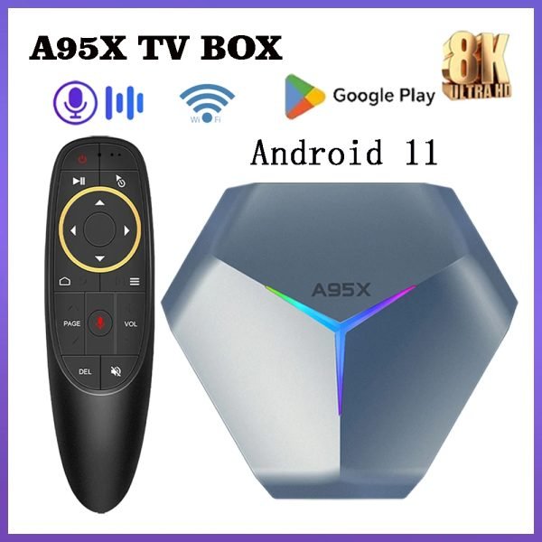 A95X F4 Smart TV BOX Android 11 4K 8K HD Amlogic S905X4 128GB 2.4G/5G