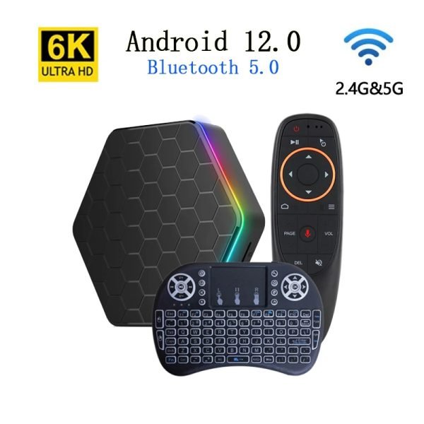T95 Android 12.0 TV Box 2.4G 5G Dual Band Wifi6 BT 5.0 Smart Android TV Box