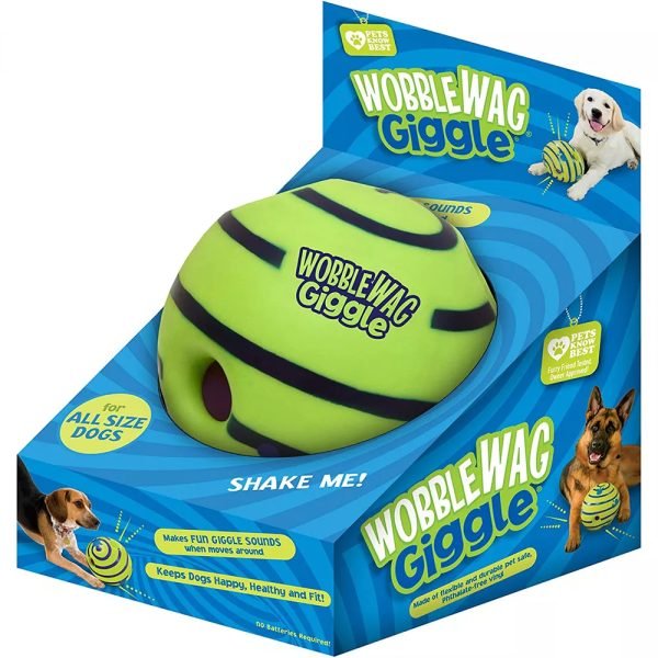 Wobble Wag Giggle Glow Ball Interactive Dog Toy Fun Giggle Sounds When Rolled
