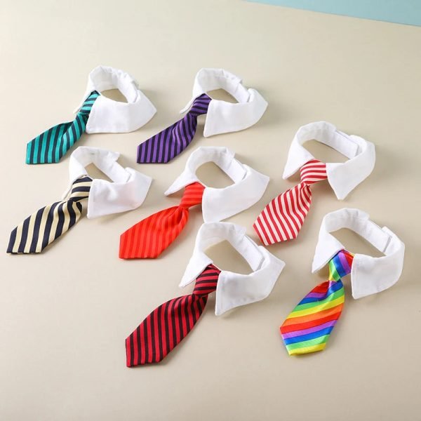 Dog Cat Grooming Cat Striped Bow Tie Animal Striped Bow Tie Collar Pet Adjustable