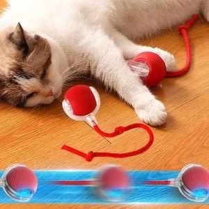 Electric Cat Ball Toys Automatic Rolling Ball Faux Tail Rechargeable Smart Pet