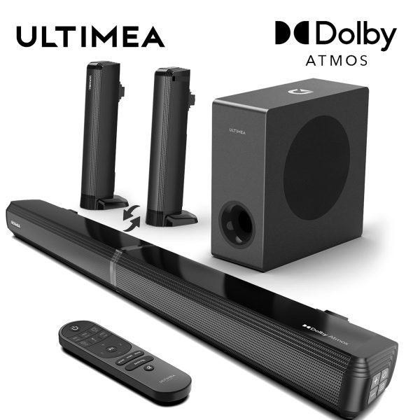 ULTIMEA 280W 4.1 Sound Bar with Dolby Atmos, 2 in 1 Bluetooth 5.3 Soundbar