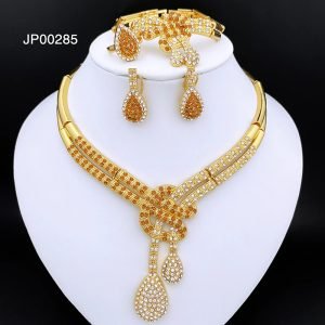Dubai Gold Color Women Jewelry Sets Classic Design Necklace Earrings