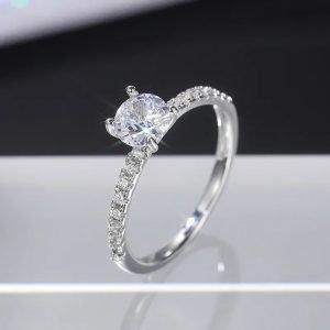 Classic Wedding Band Finger Ring for Female 925 Sterling Silver High Class AAA