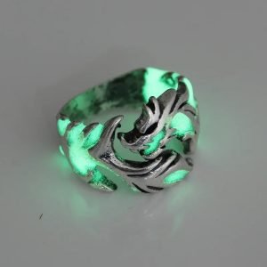 2024 Fashion Luminous Dragon Rings Gothic Adjustable Men Stainless Steel Rings
