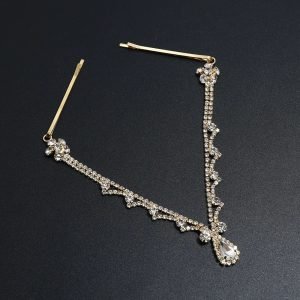 New Rhinestone Tiara Simple Water Drop Forehead Chain Bride Forehead Pendant